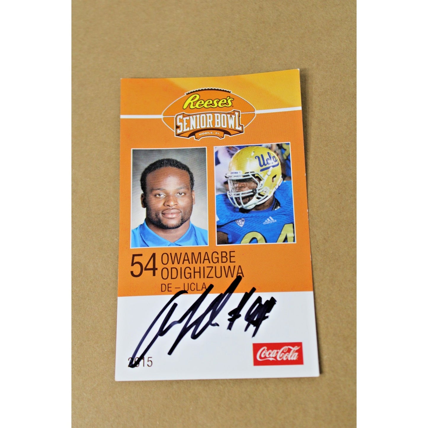 2015 Senior Bowl Signed/ Autographed Card, Owamagbe Odighizuwa (Giants, Bills)