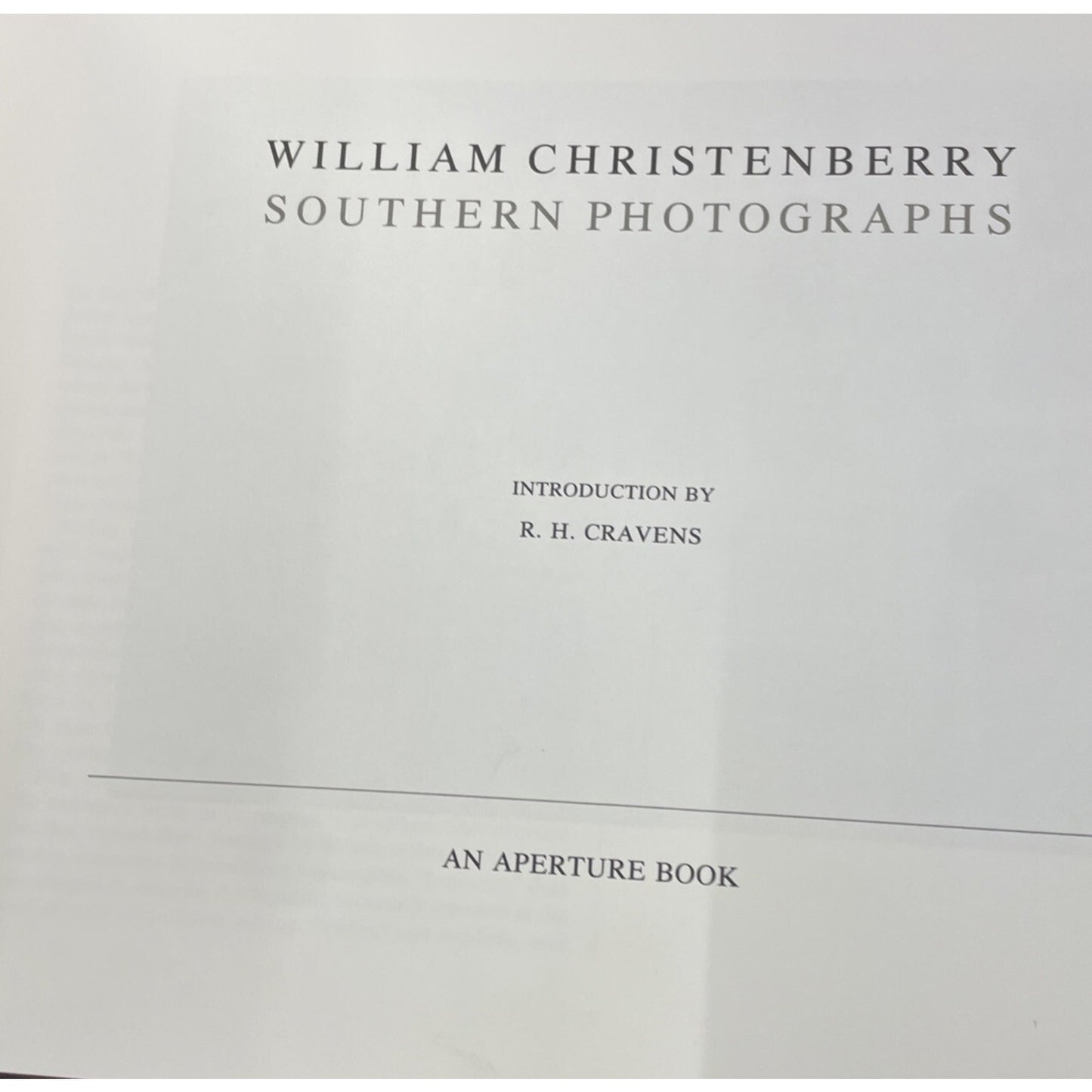 Southern Photographs by William Christenberry HC DJ 1983 ALABAMA NATIVE