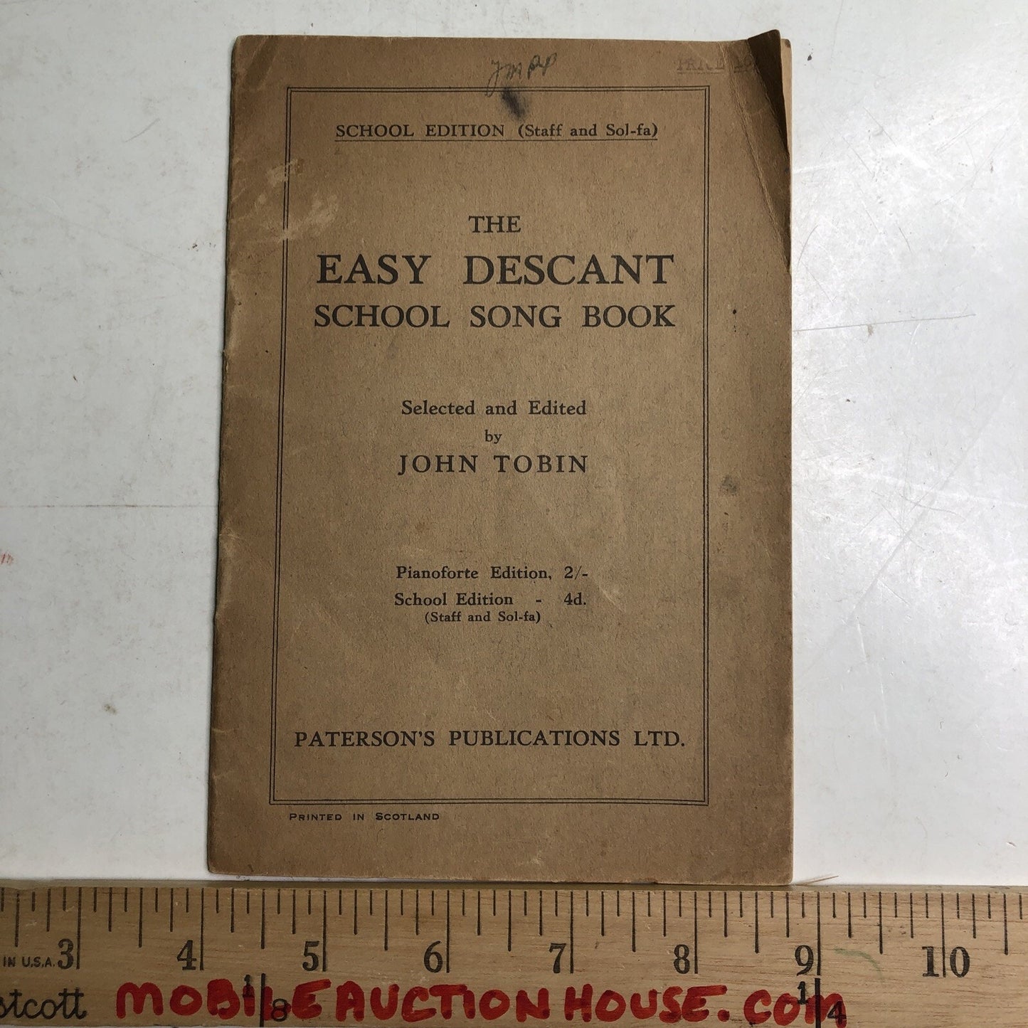 Vintage Easy Descant School Song Book By John Tobin Paterson’s Publications Ltd.