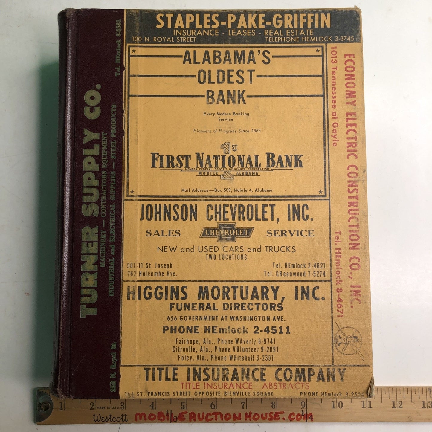 1958 R. L. Polk Mobile County Alabama City Directory Advertising History AL ALA
