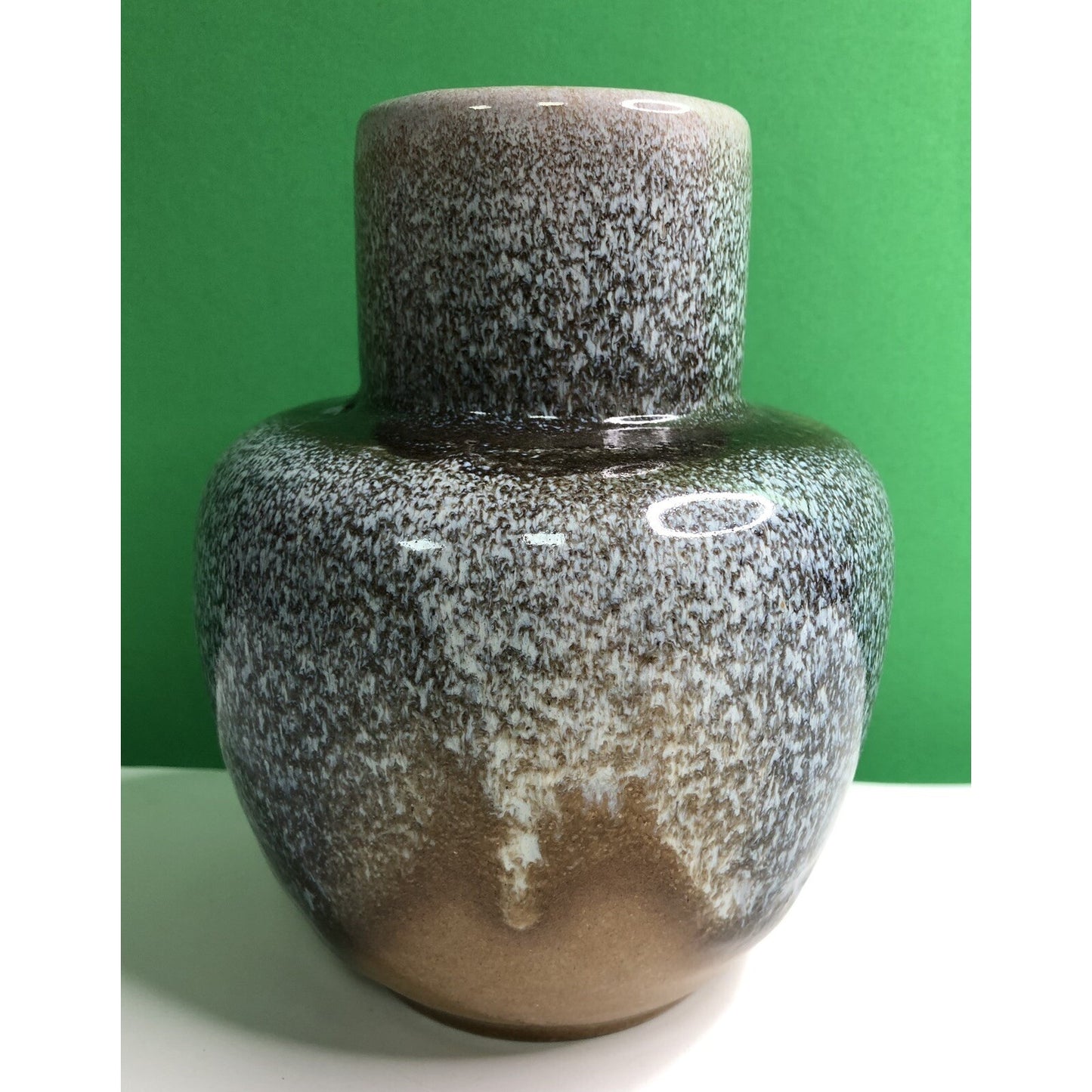 Vintage MCM Royal Hickman Pottery Vase Unique Brown Blue Cream Tan Glaze Haeger
