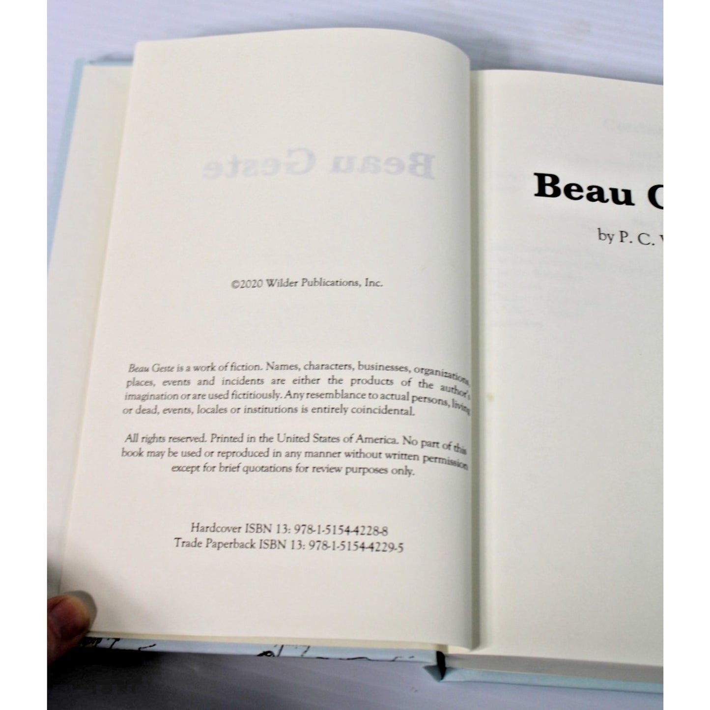 Beau Geste by P.C. Wren, 2020 Wilder Publications, Hardcover