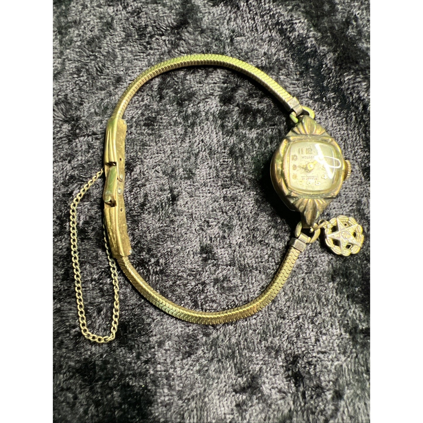 VINTAGE WELSBRO 21 JEWELS SWISS MECHANICAL WOMEN'S WATCH 10K RGF TOP SS BACK