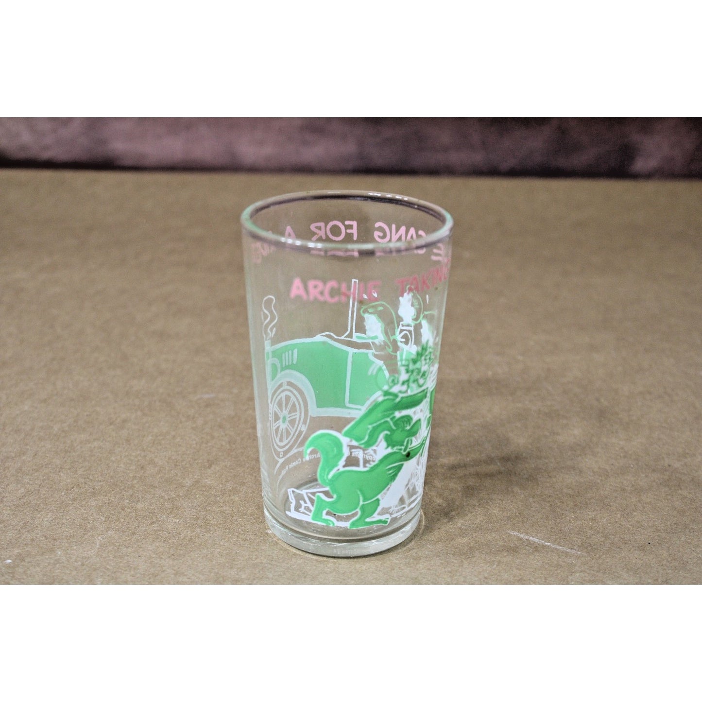 Archie Comics 1971 Collectible Juice Glass Vintage "Taking the Gang for a Ride"