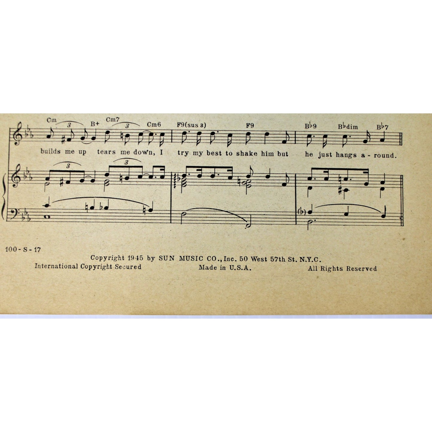 RARE 1945 Sheet Music- That Ole Devil Called Love- Billie Holiday- Sun Music