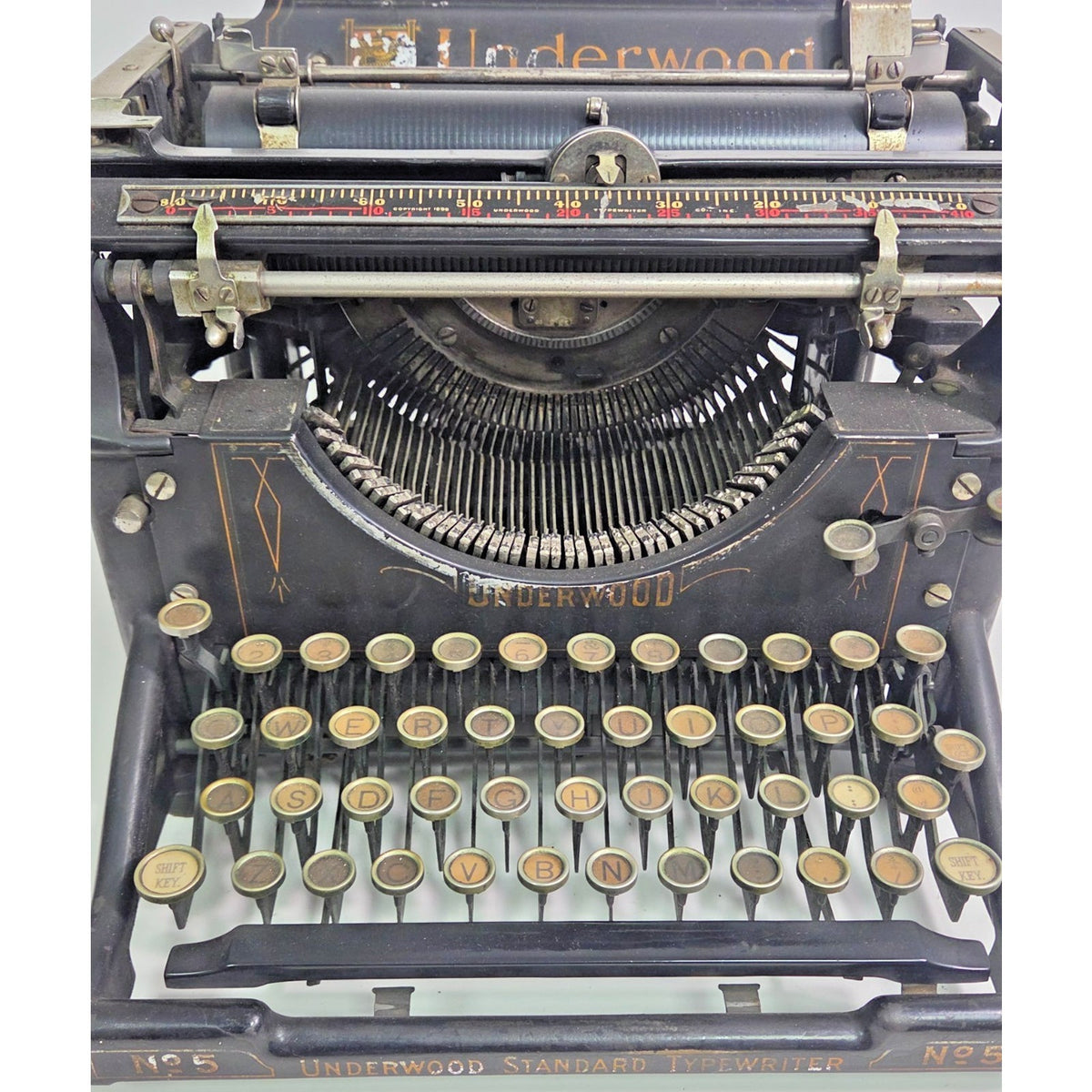 1918 Antique Underwood No. 5 Typewriter - WWI Era - Smooth Action - SN 1102288
