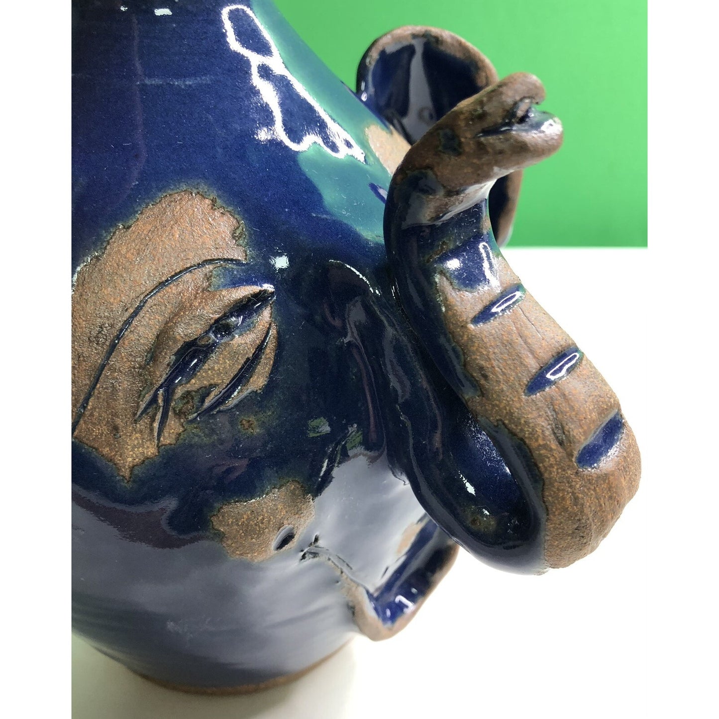 Vintage MUD DABBER’S ELEPHANT JUG North Carolina Art Pottery With Flyer
