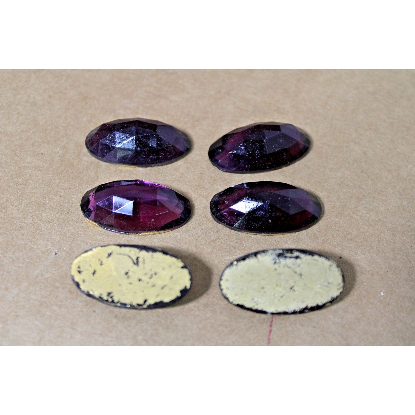 30mm Faceted Cabochons, NOS West Germany Amythest Purple Jewels, 1 lb Bag VTG