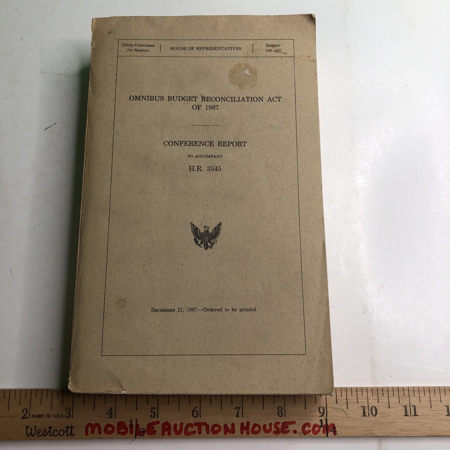 Omnibus Budget Reconciliation Act Of 1987 Conference Report Accompany H. R. 3545