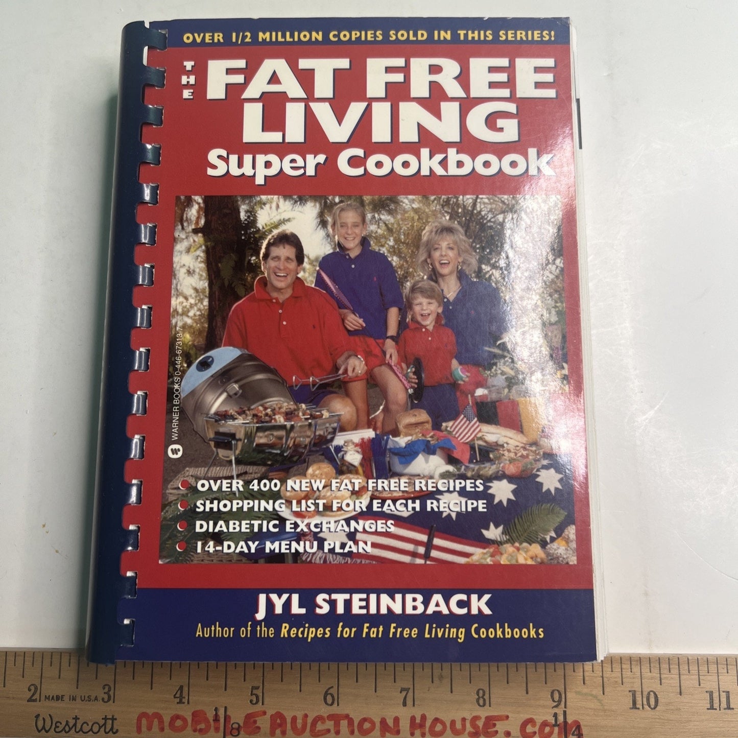 The Fat-Free Living Super Cookbook by Jyl Steinback Spiral 1997 1st Edition