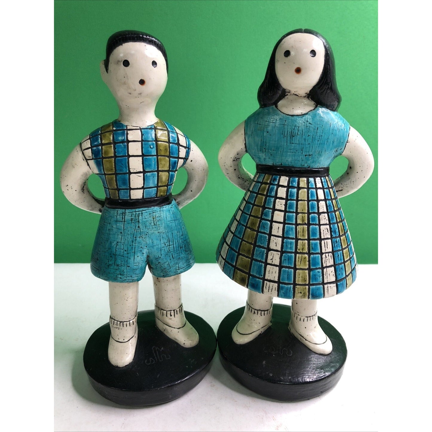 Rare Pair MIDCENTURY SYLVIA HOOD ORIGINAL FIGURINES Idyllic Family Boy & Girl