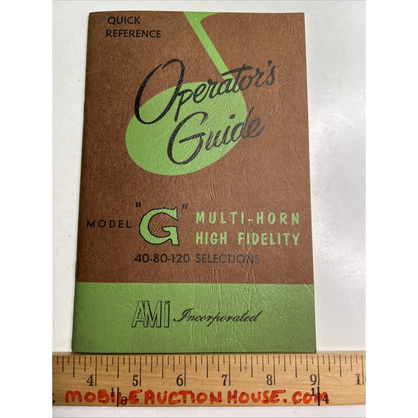 RARE ORIGINAL AMi Model "G" Operators Guide for 40-80-120 Selections Manual
