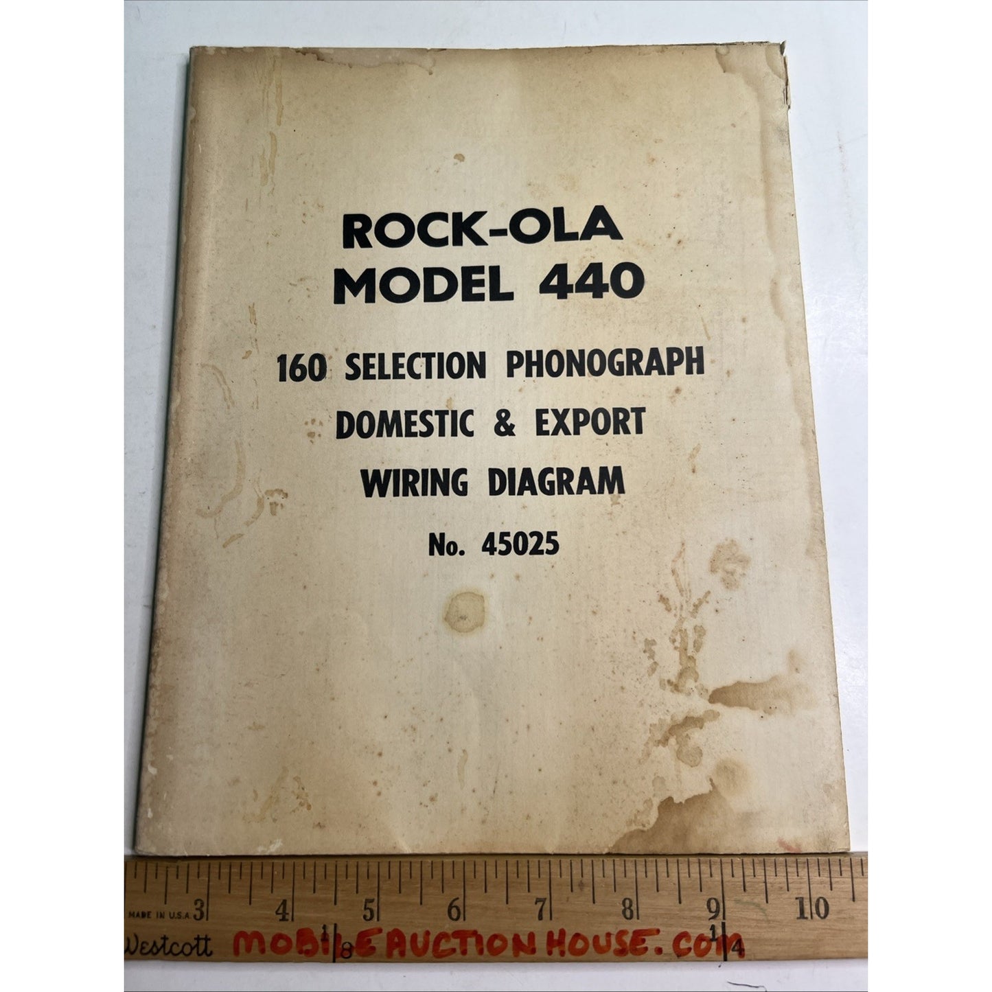 ORIGINAL ROCK-OLA MODEL 440 160 SELECTION PHONOGRAPH WIRING DIAGRAM No. 45025