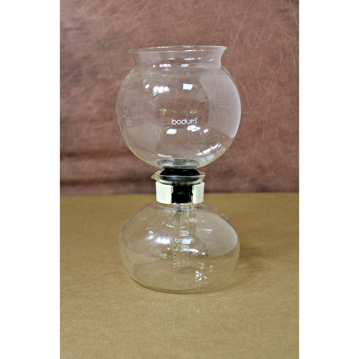 Vintage Bodum Siphon Vacuum Coffee Maker 6 to 8 Cups Switzerland White Handle