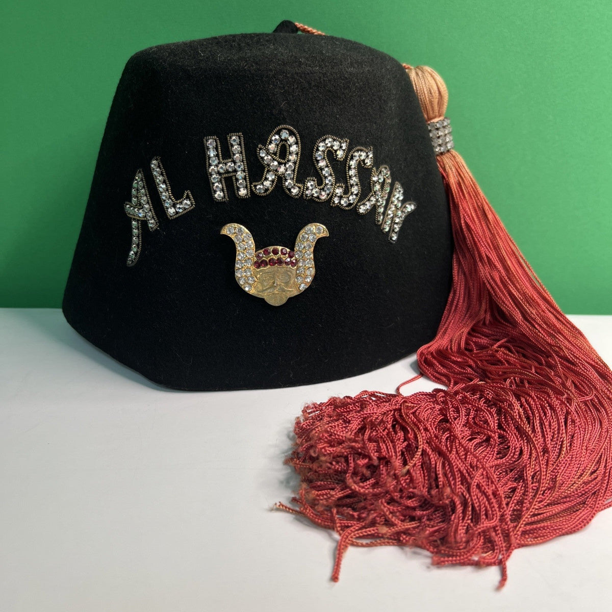 Vintage Shriners Fez Masonic Hat Al Hassan Pin Tassel Harry M. Osers Co. NY