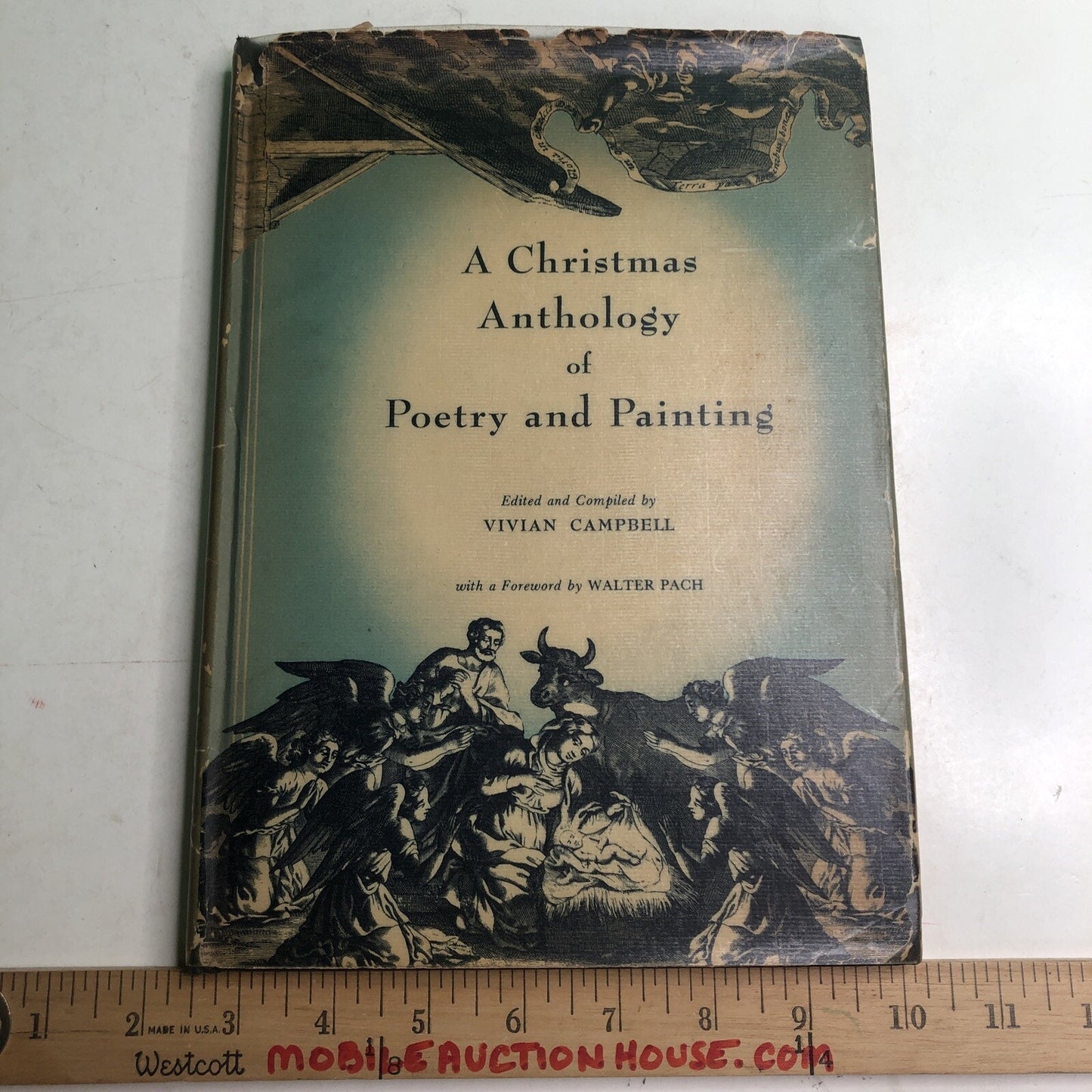 1947 Christmas Anthology Of Poetry & Painting Vivian Campbell Illustrated HC DJ