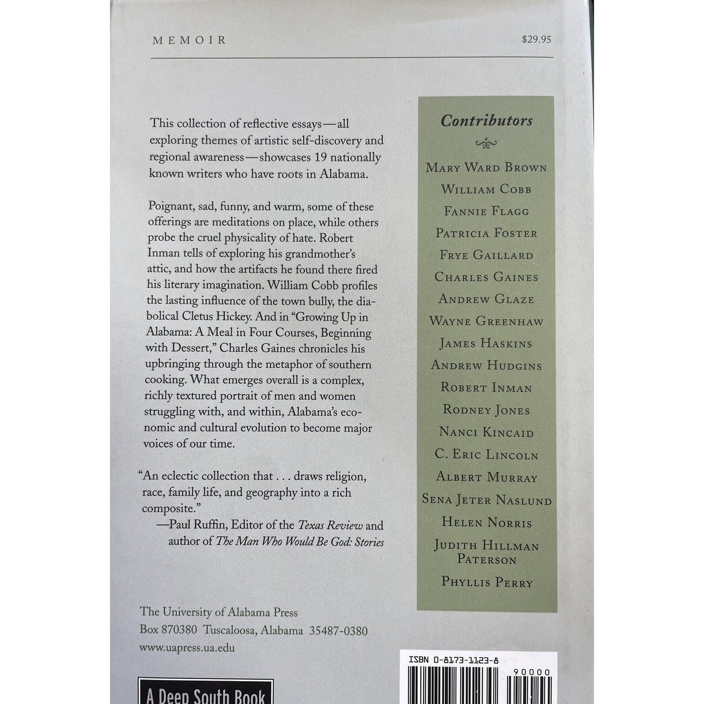 The Remembered Gate : Memoirs by Alabama Writers LAMAR & (Signed By) THOMPSON