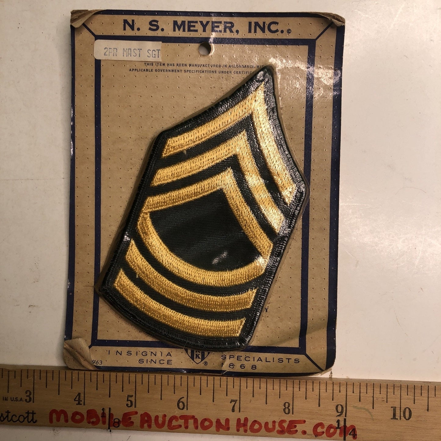2 PAIR United States Army Master First Sergeant Patch Badge Rank Insignia E-8 E8
