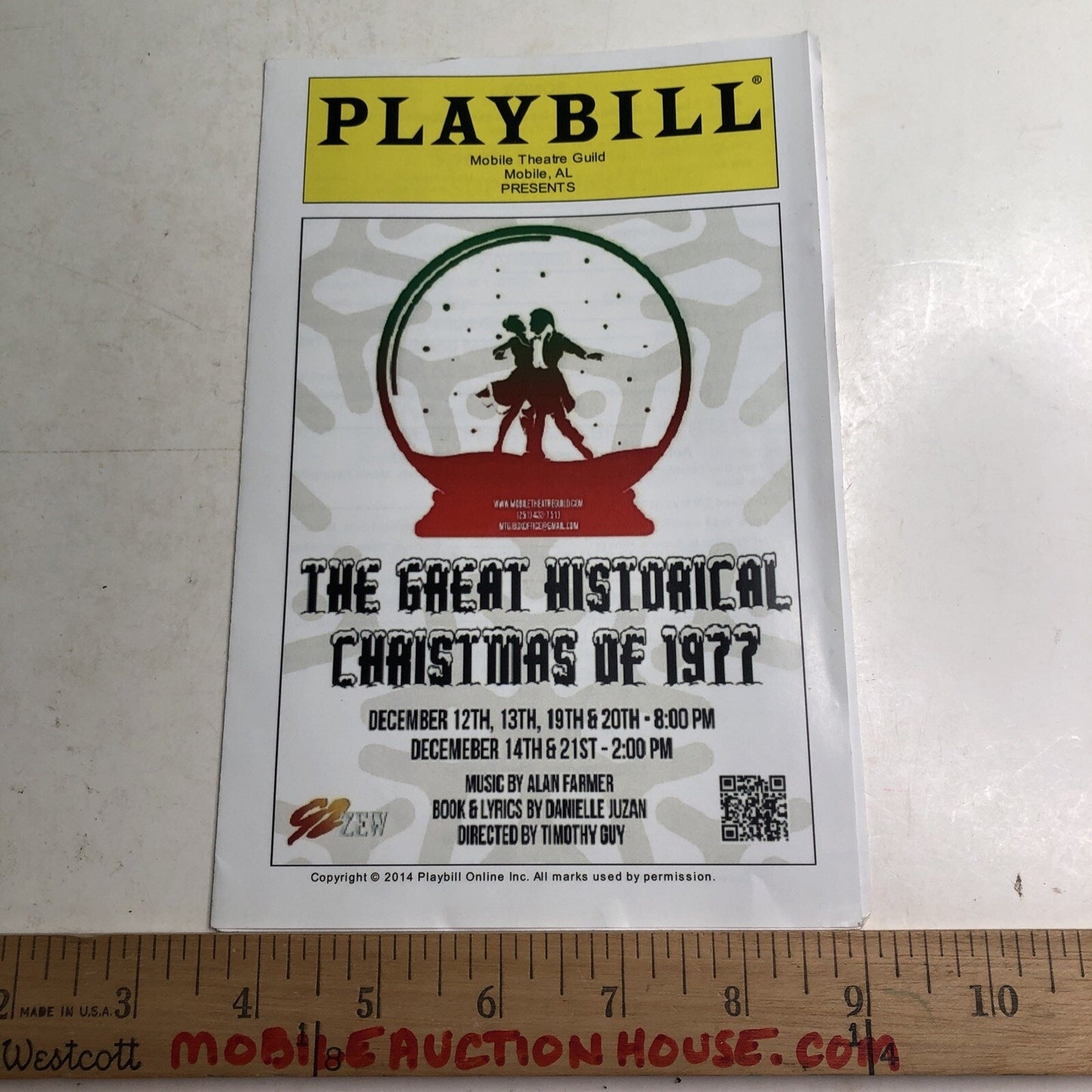 2014 Mobile Theatre Guild Playbill AL Alabama Program