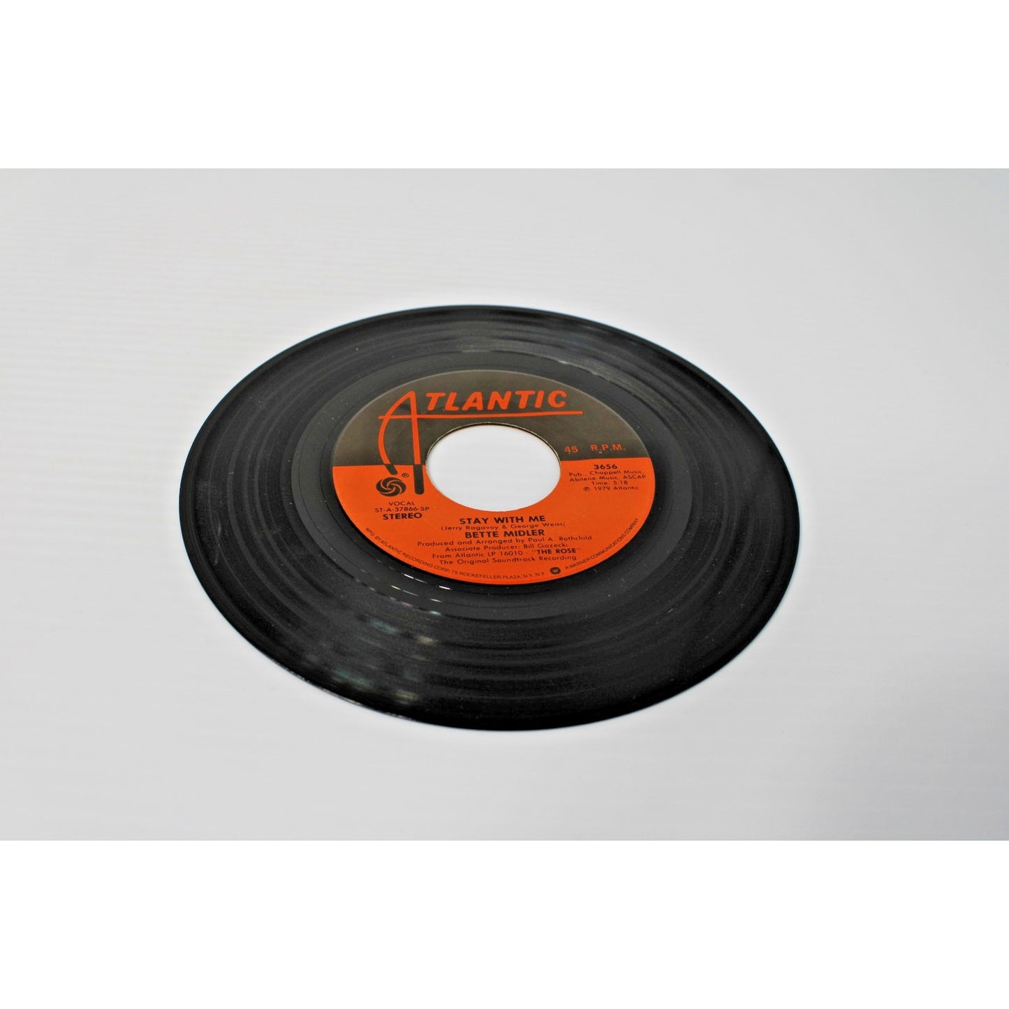 Bette Midler- 7" 45 RPM Single w/ Sleeve- The Rose, Stay With Me- NM/ VG+