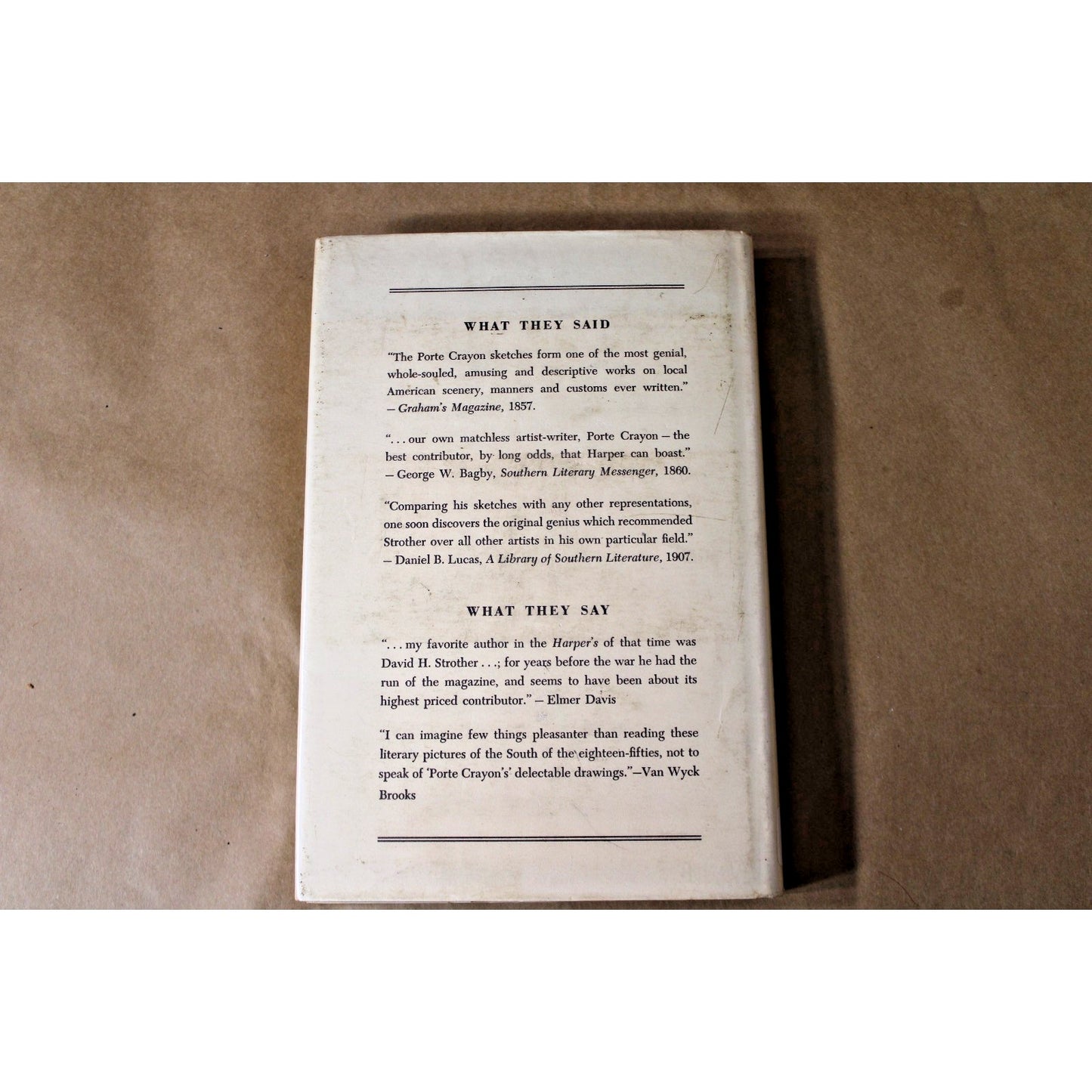 The Old South Illustrated Porte Crayon David Hunter Strother Cecil D Eby Jr