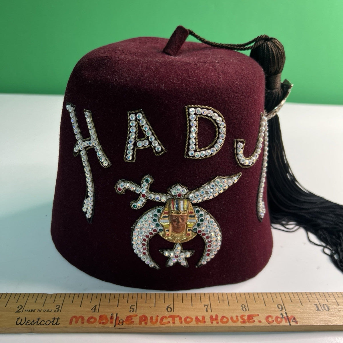 Vintage Shriners Fez Masonic Hat Hadji Pin Tassel Harry M. Osers Co. New York