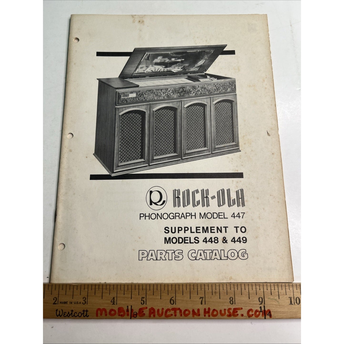 Original Rock-Ola Model 447 448 449 Jukebox Phonograph Parts Catalog Supplement