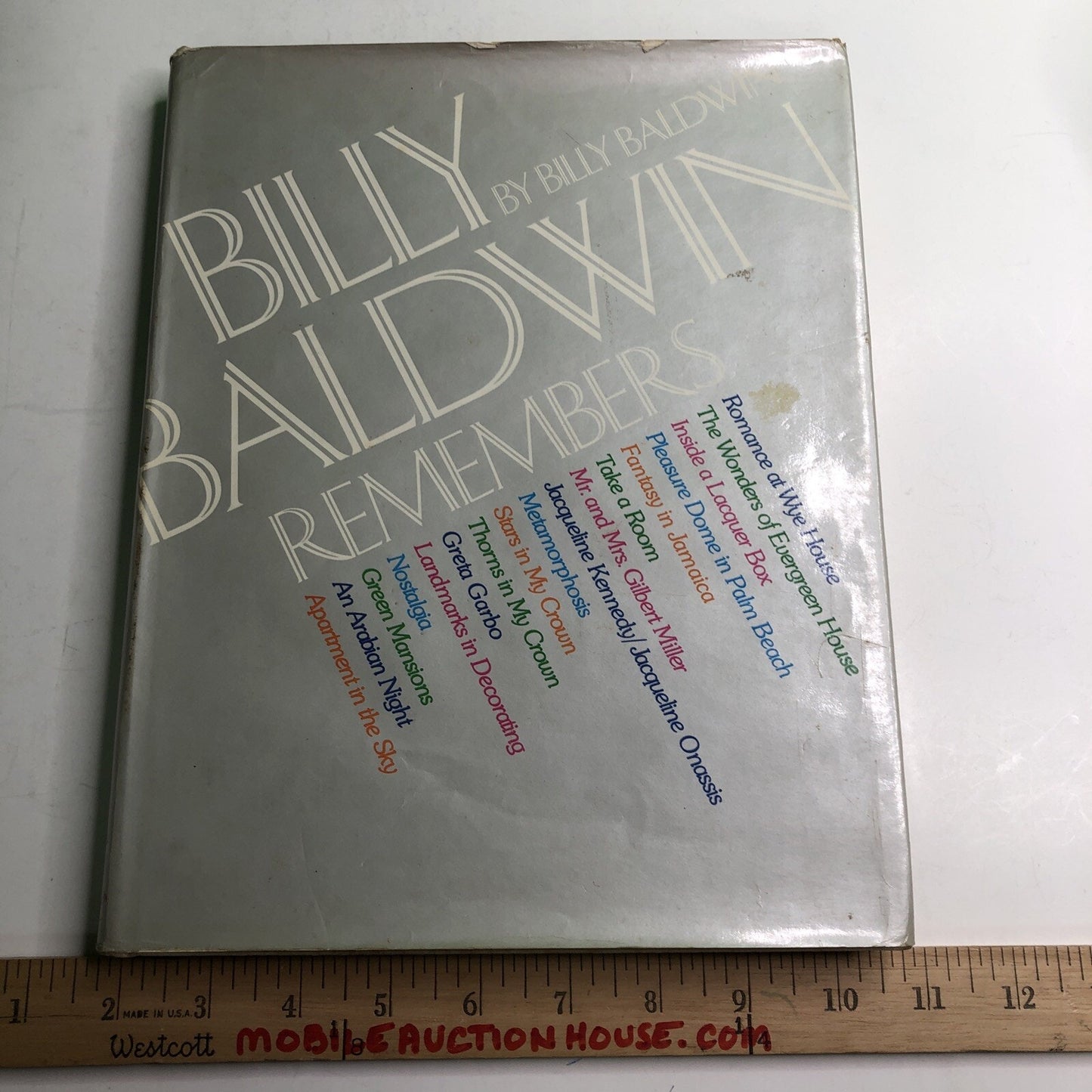 Billy Baldwin Remembers by Billy Baldwin 1st Edition HC DJ 1974 Decorator