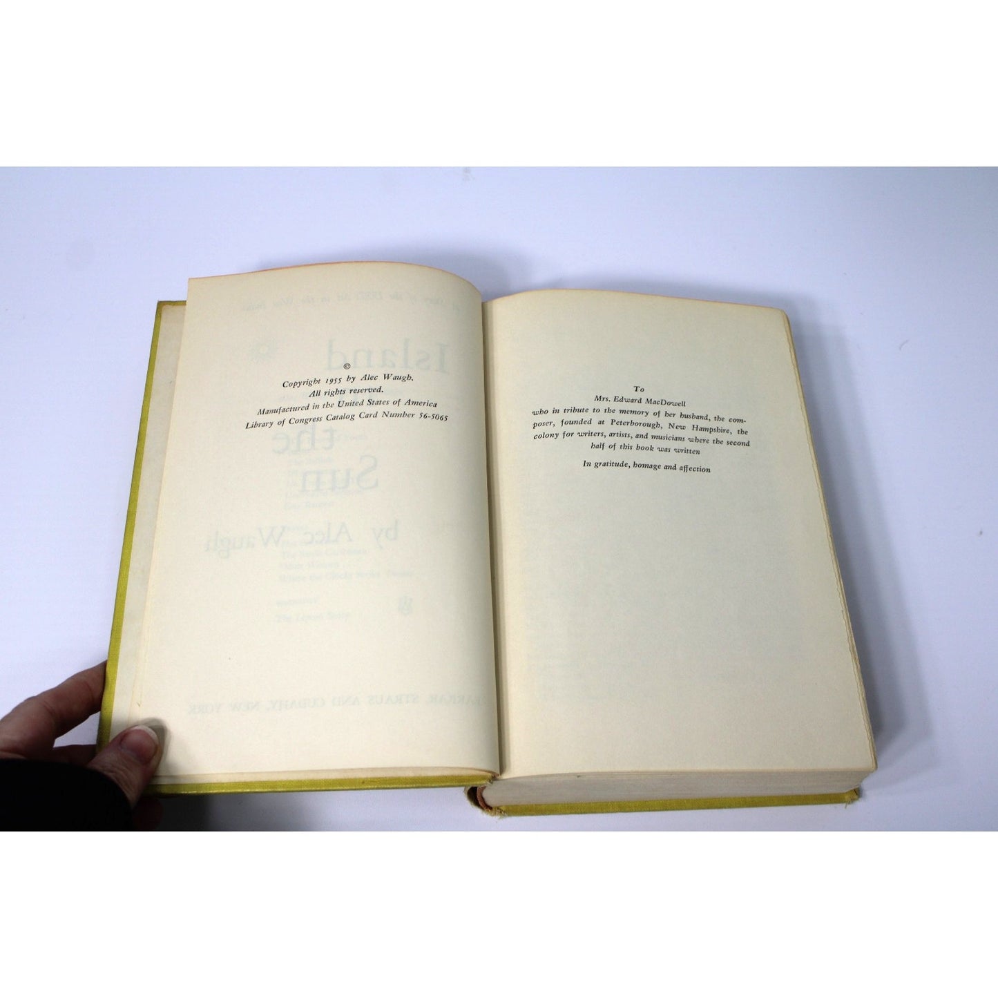 Island in the Sun- Alec Waugh 1955 First Edition Novel Hardcover, No Dust Jacket