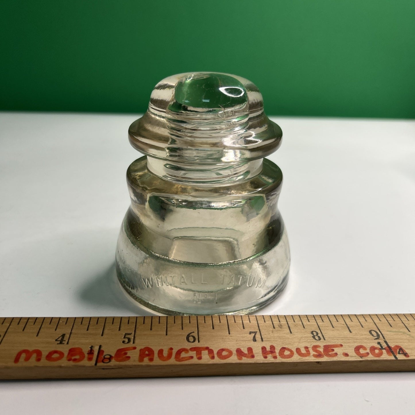 Vintage WHITALL TATUM No.1 12-41 Clear Glass Insulator Made in the USA