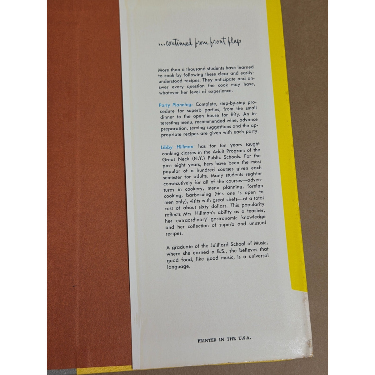 1963 Lessons in Gourmet Cooking - Libby Hillman - Ivy Bottini Art