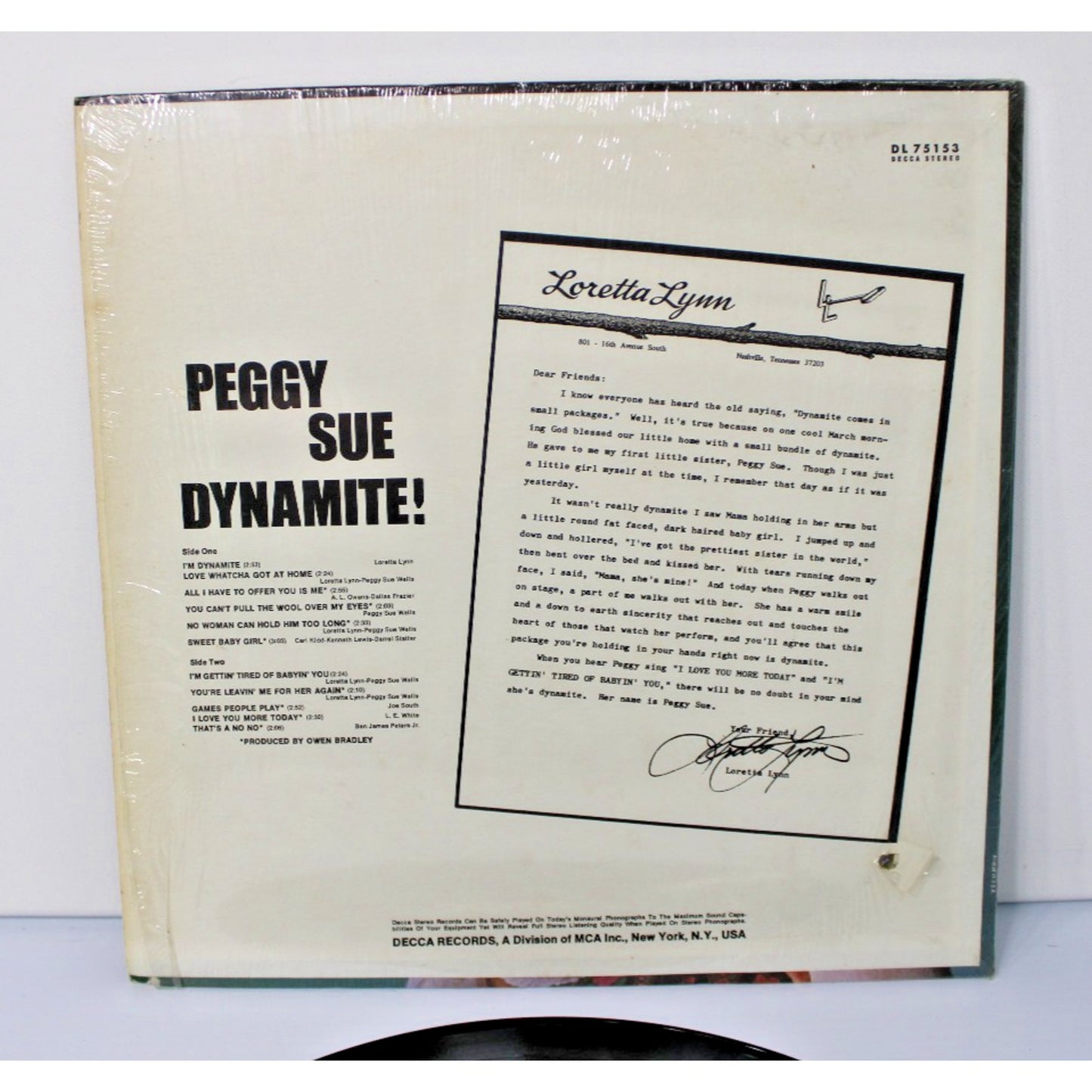 Peggy Sue- Dynamite! 1969 Decca DL 75153 Country, Loretta Lynn, Crystal Gayle