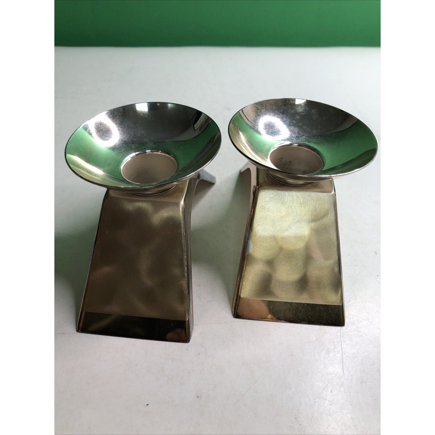 WMF IKORA (Set of 2) Germany Silverplate Candle Holders #4847 Preowned