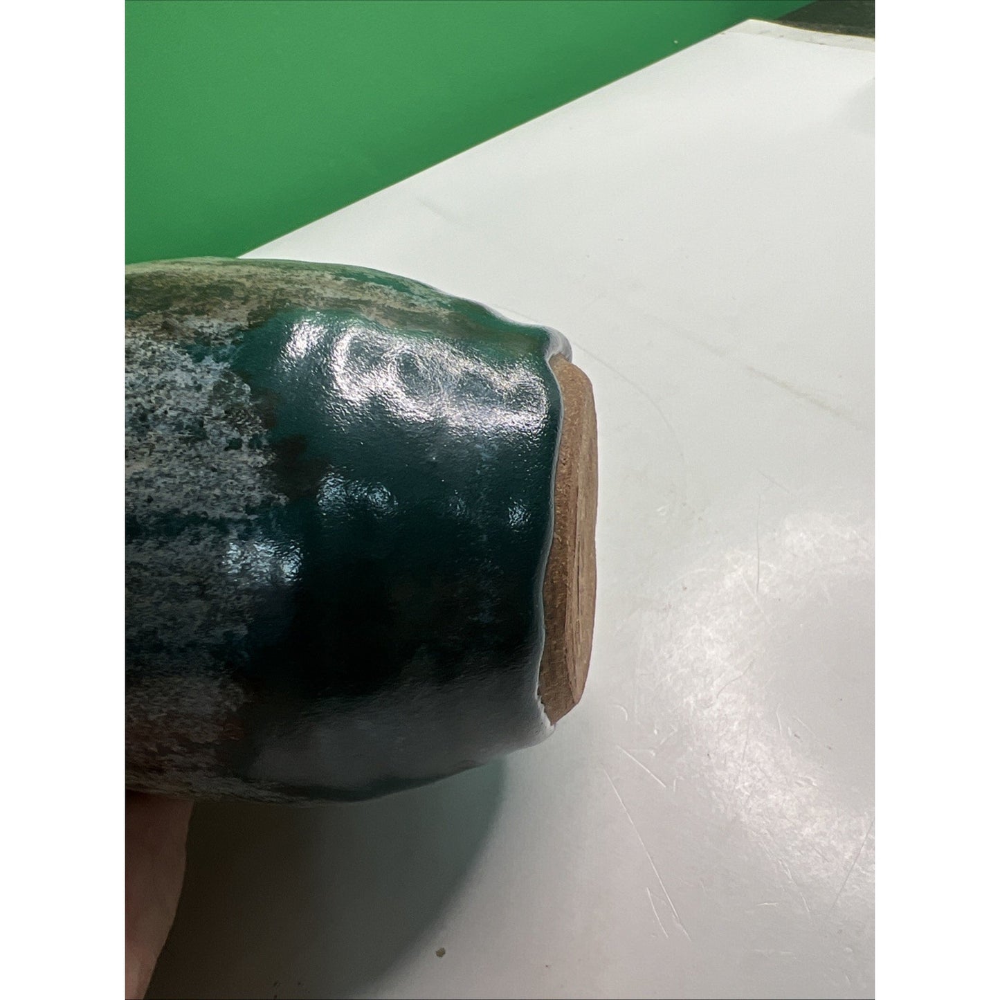 Studio Art Pottery Ceramic Blue And Earthen Hues Drip Glazed Vintage Vase