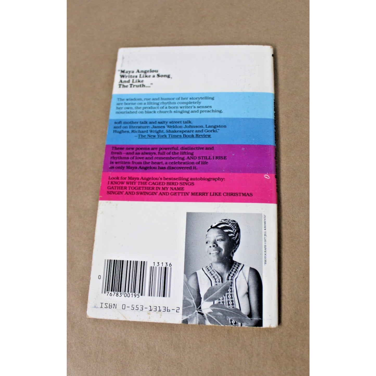 And Still I Rise by Maya Angelou, Bantam Books 1980 5th Printing