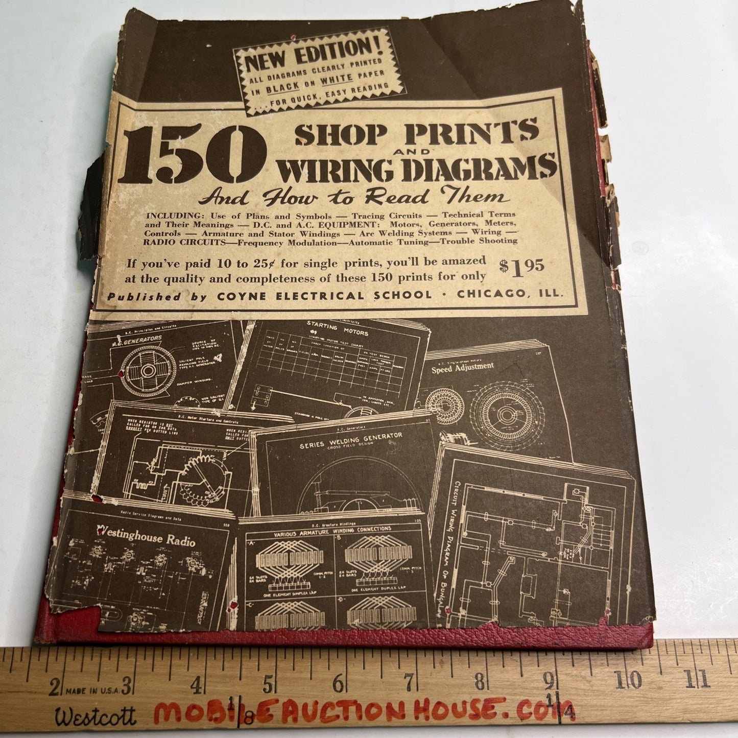 150 Shop Prints and Wiring Diagrams by Coyne Electrical School 1946 HC