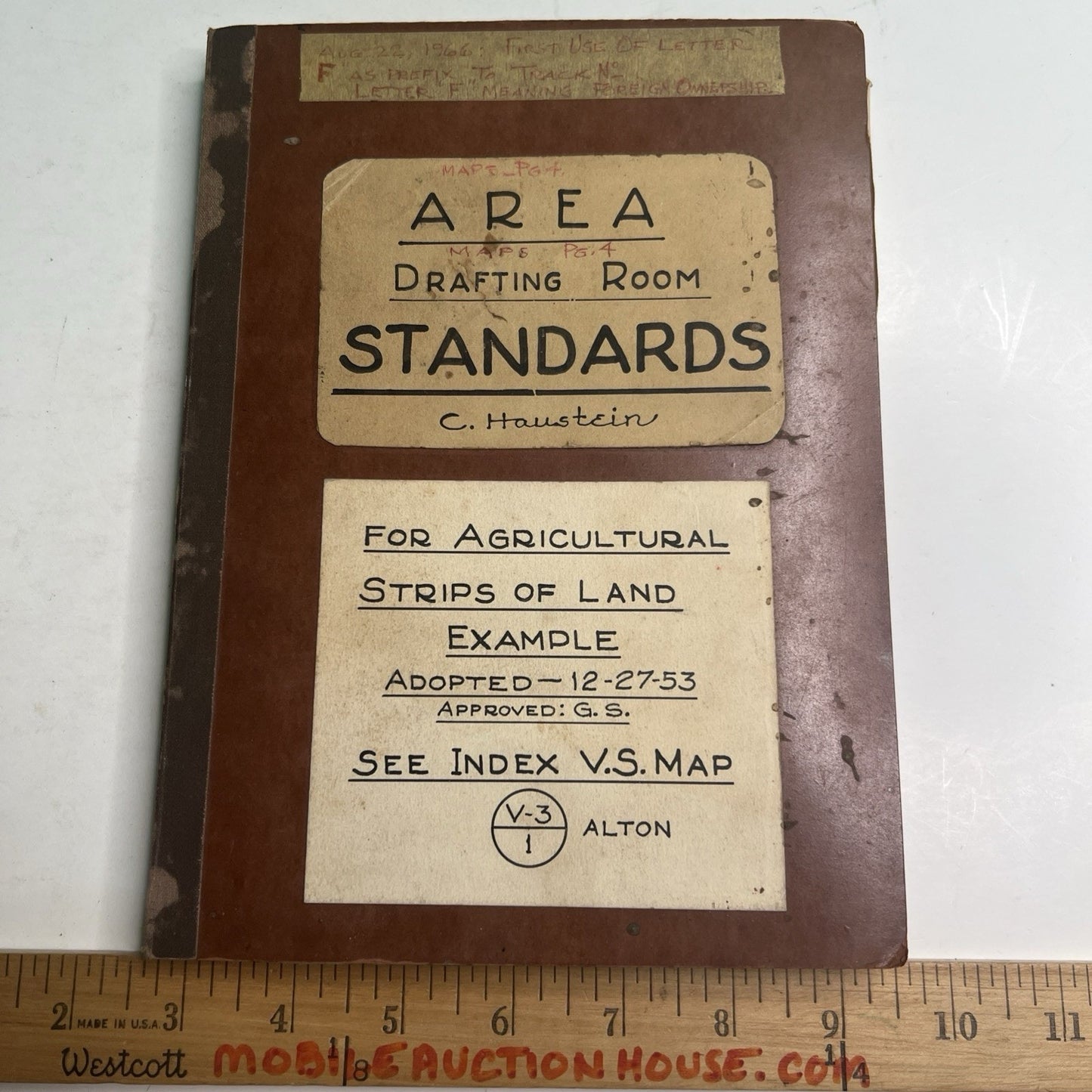 1953 Area Drafting Room Standards For Agricultural Land Railroad Maps Mobile AL