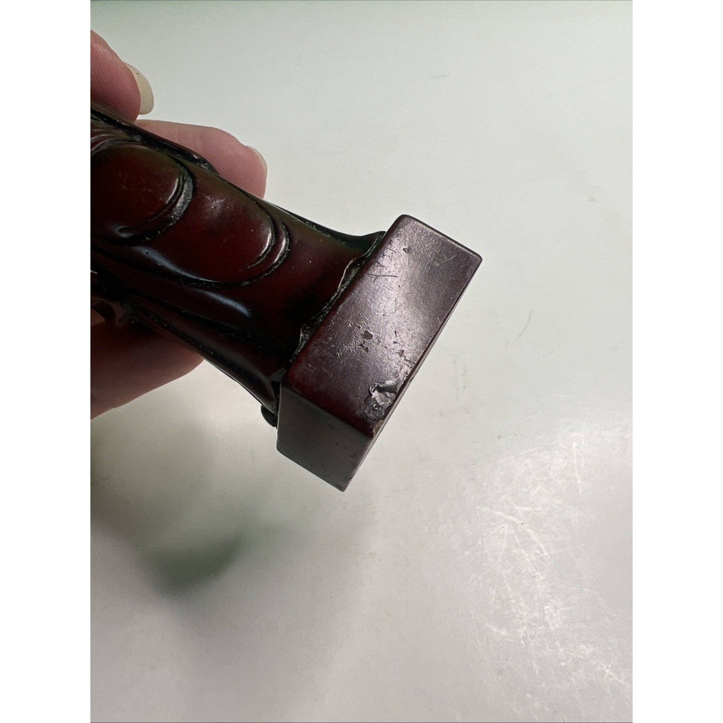 Vintage Chinese Chess King Replacement Piece Dark Red Soapstone