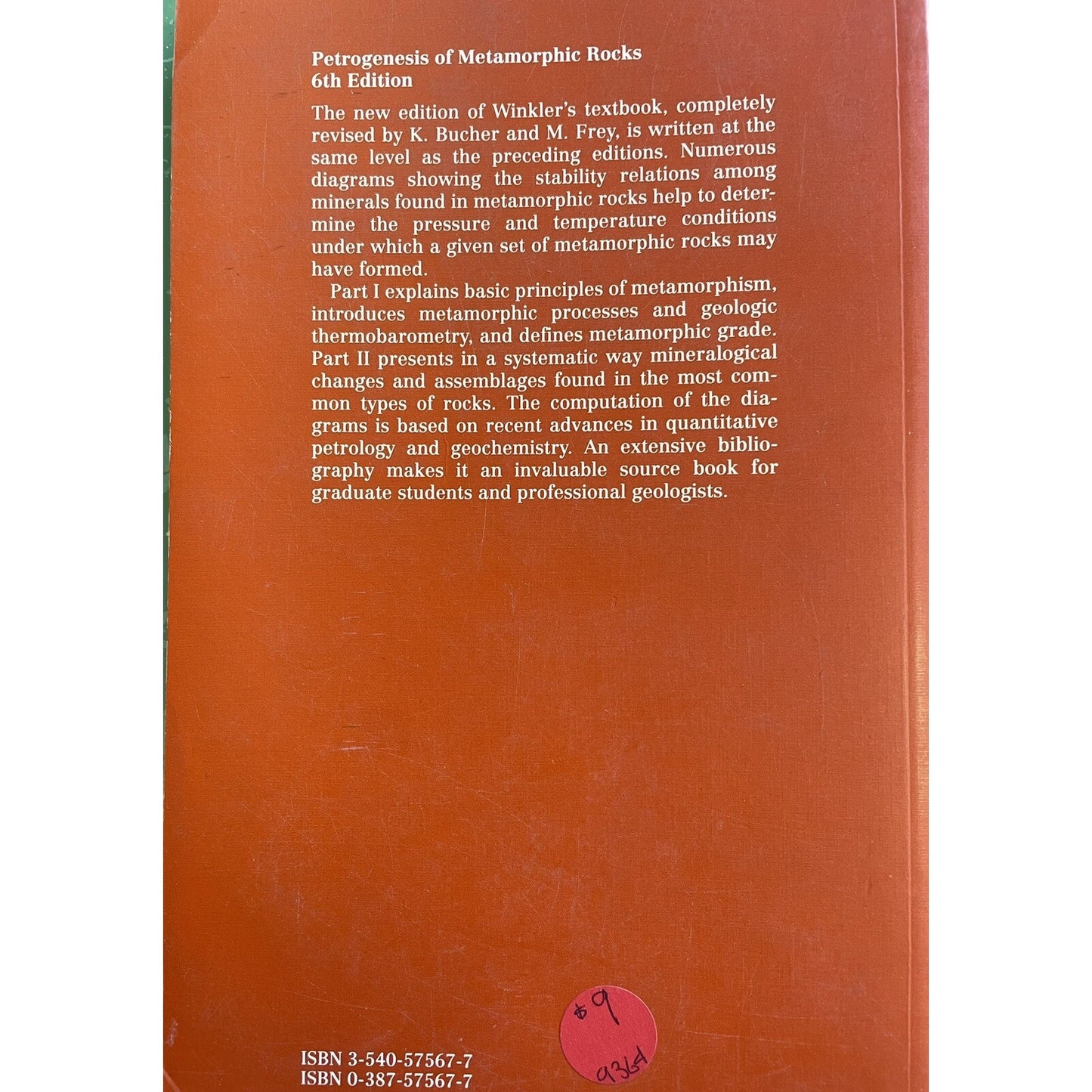 Petro-genesis Of Meta-morphic Rocks by Bucher & Frey 6th Edition 1994