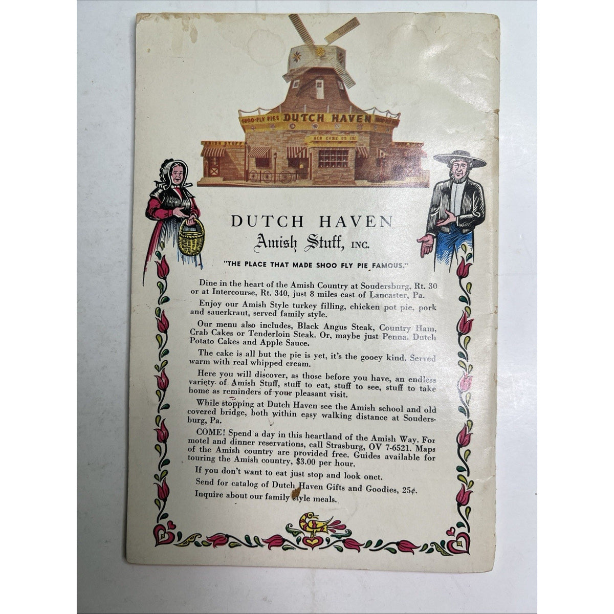 Amish Dutch Cookbook Illustrated Pennsylvania Dutch Recipes Vintage 1963 PB