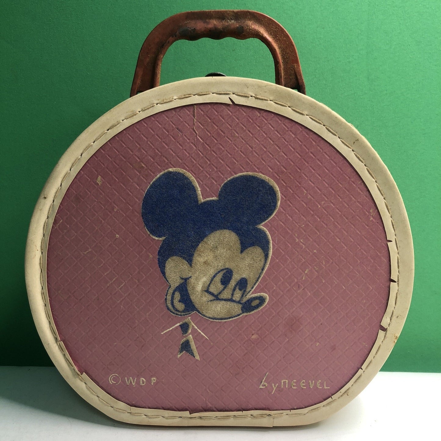 1950s Vintage Walt Disney Productions Mickey Mouse Mini Case By Neevel Pink Blue