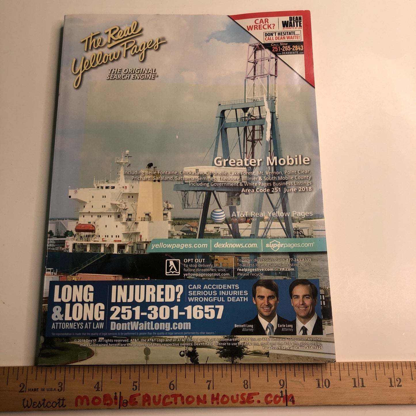 June 2018 YP White & Yellow Pages Mobile Alabama AL Business Phone Directory