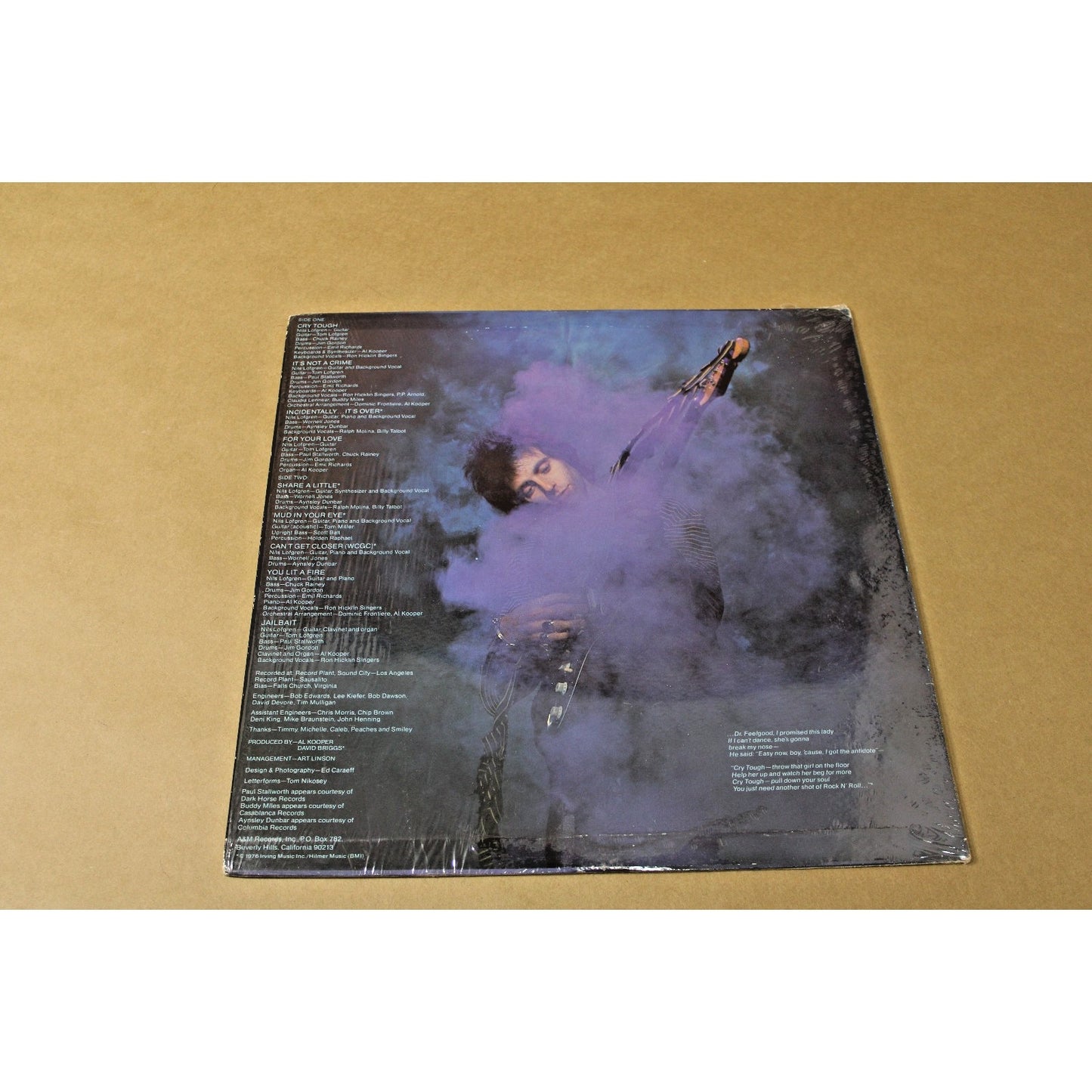 1976 Album by Nils Lofgren "Cry Tough" E. Street Band Member, Pop/ Rock
