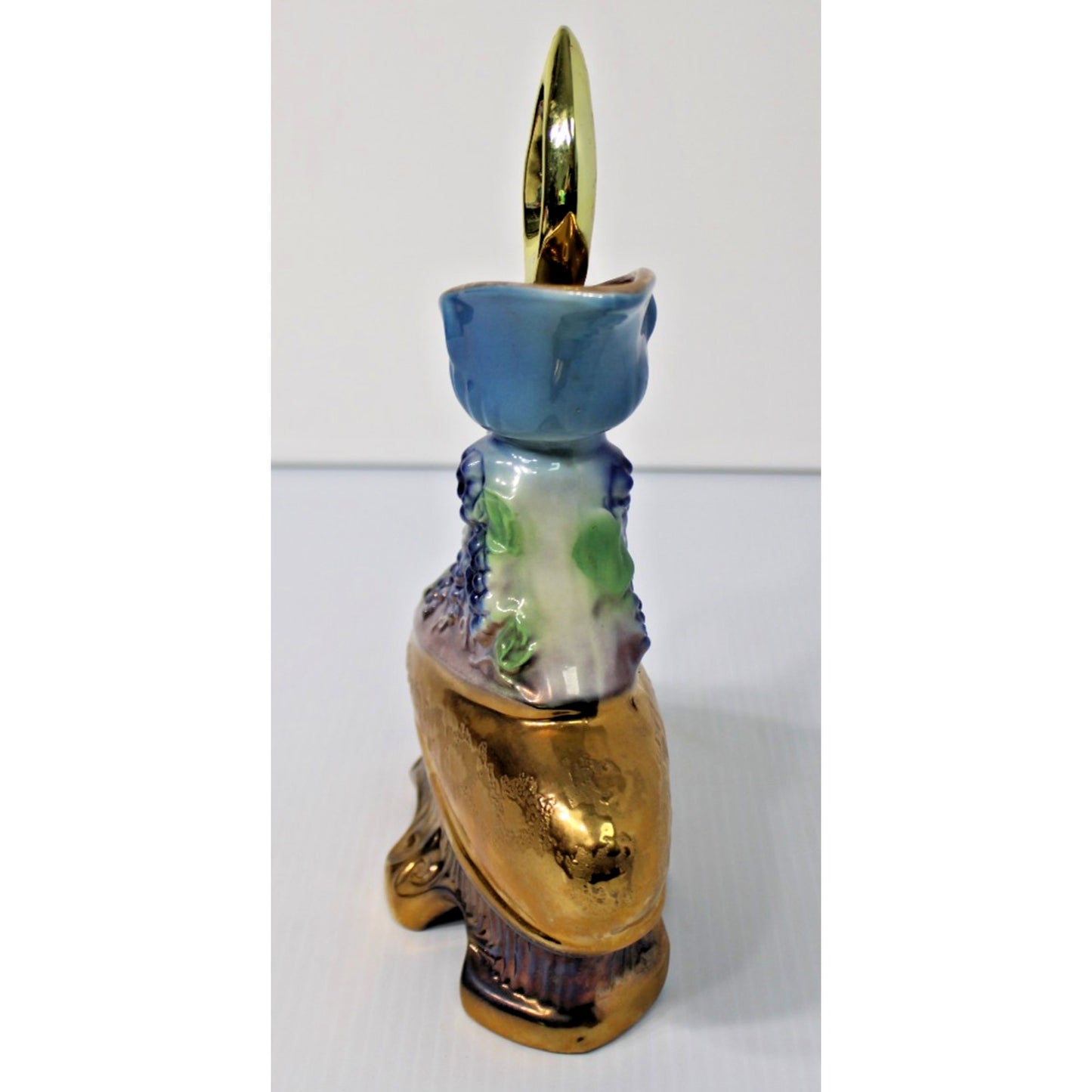 Vintage 1977 Jim Beam Whiskey Decanter, Weeping Gold Grape Cluster, Empty