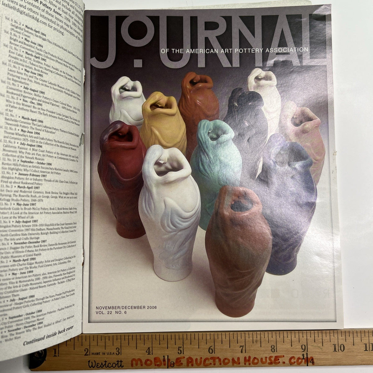 Journal of the American Art Pottery Association Nov/Dec 2006 Vol 22 #6 Illustrat