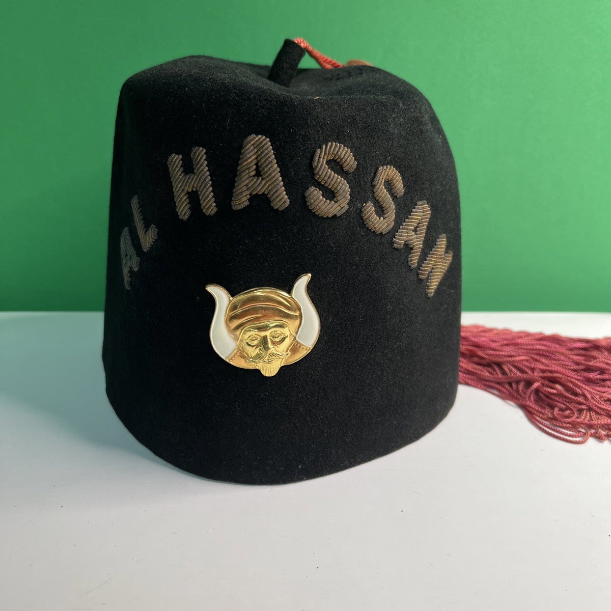 Vintage Shriners Fez Masonic Hat Al Hassan Pin Tassel Harry M. Osers Co. NY