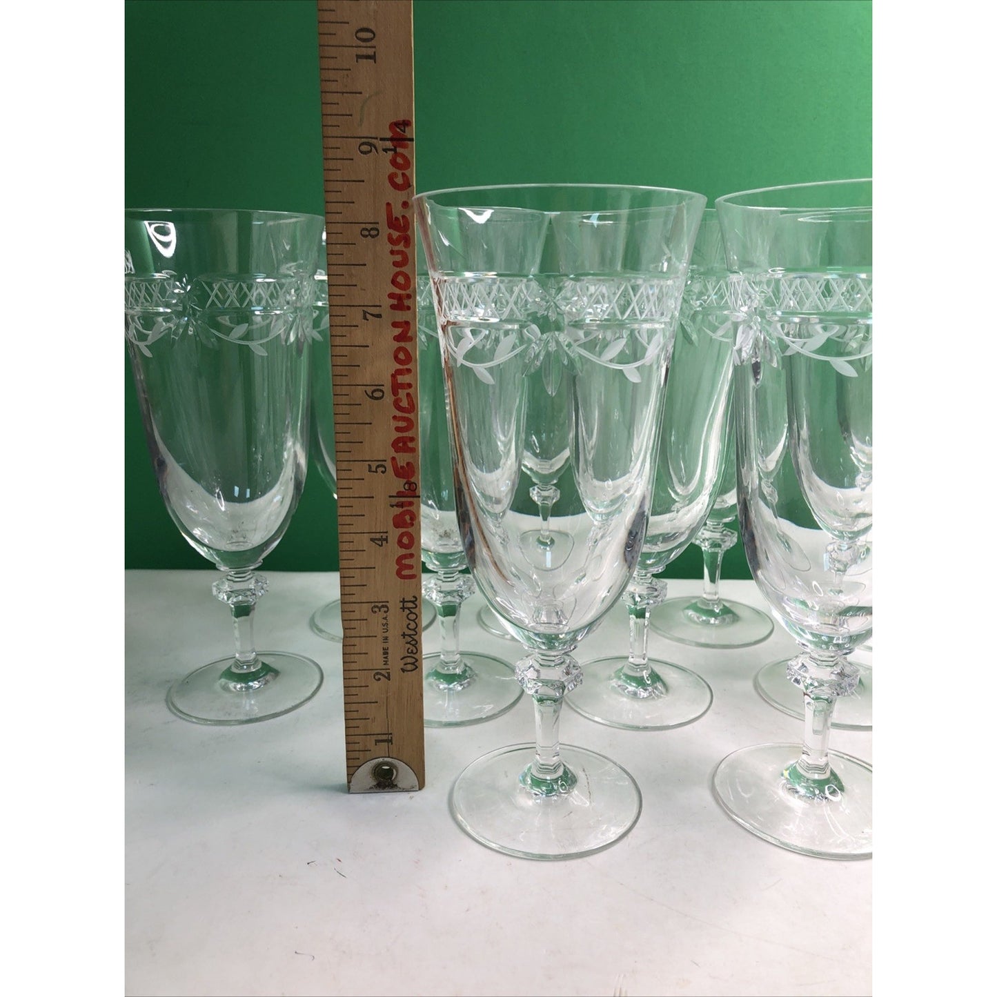 One (1) Royal Doulton Crystal Wellesley Iced Tea Glass 8.25” Tall