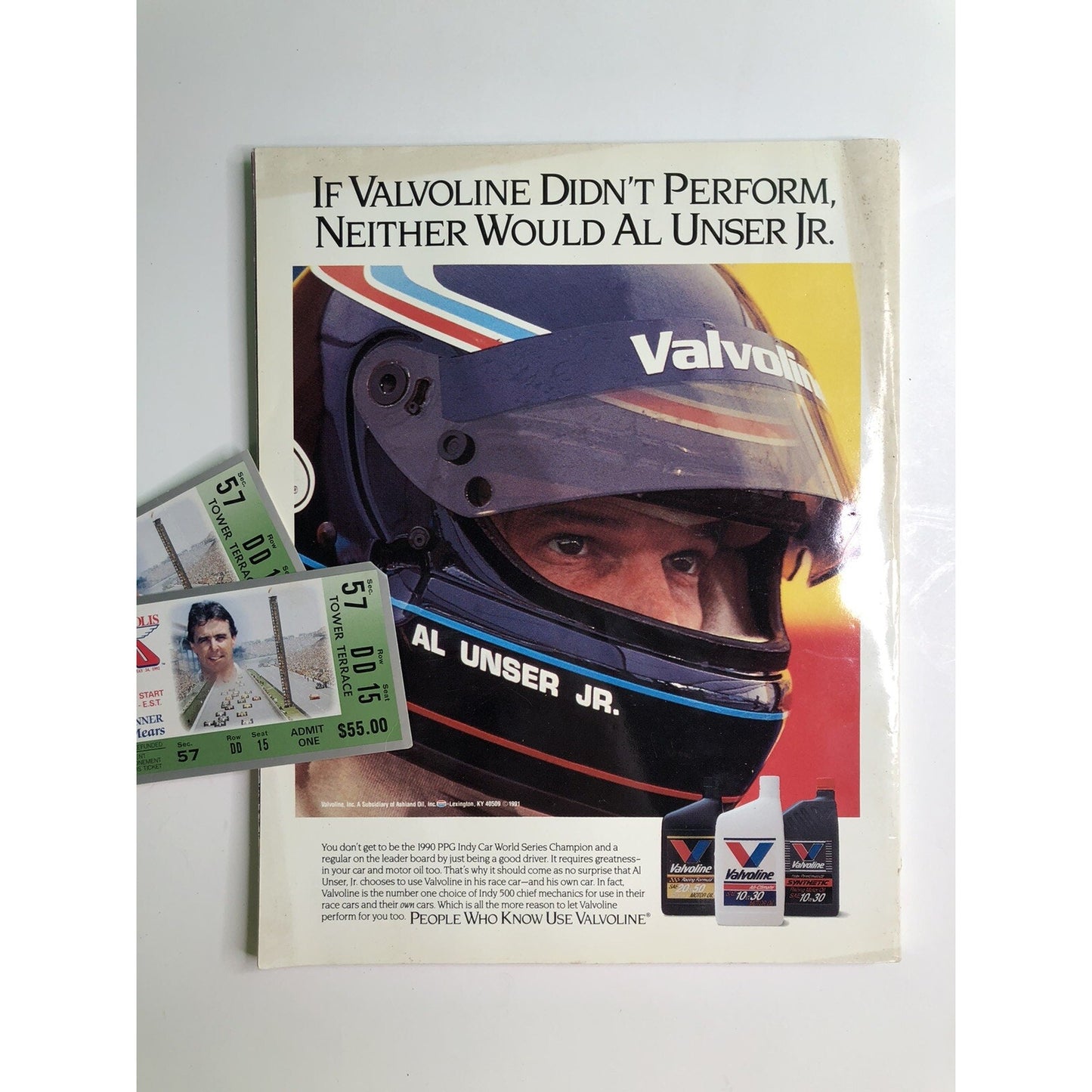 1992 76th Annual Indianapolis 500 Official Program And Tickets