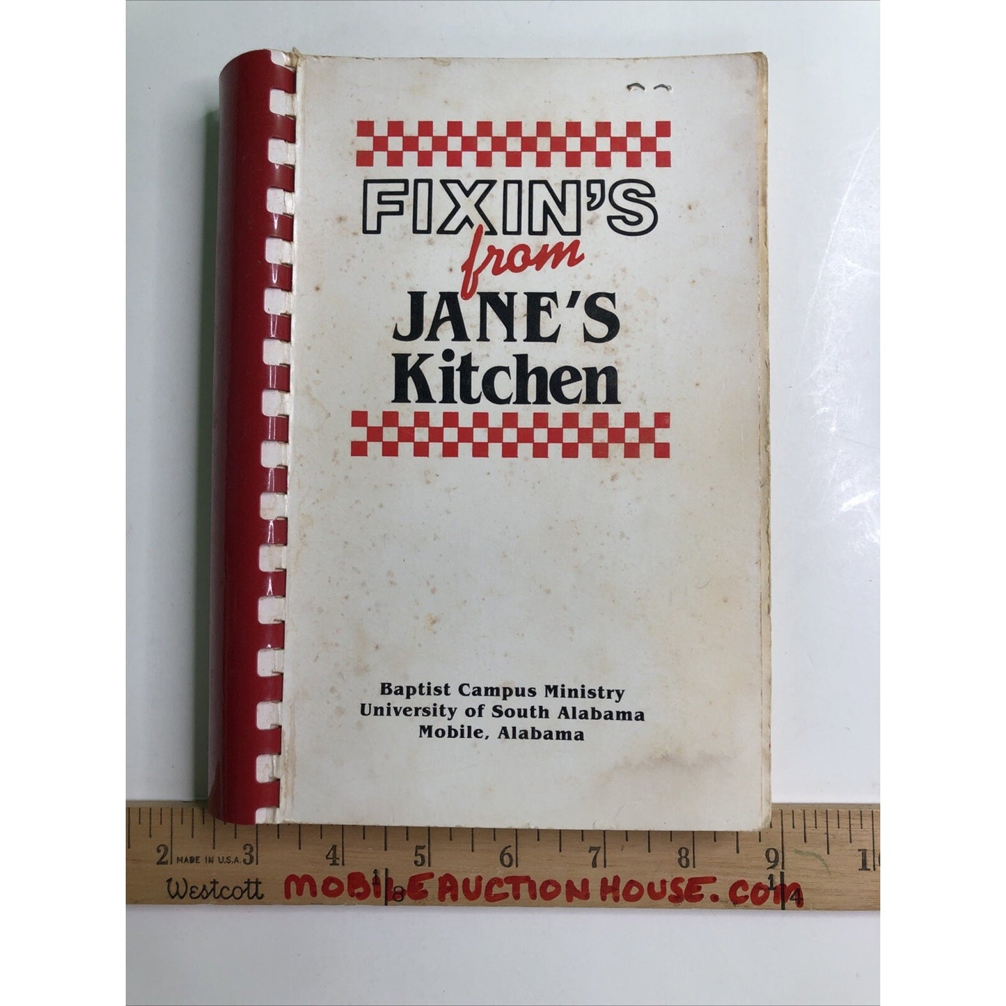 1988 Fixin’s From Jane’s Kitchen USA Mobile Alabama Campus Cookbook SIGNED