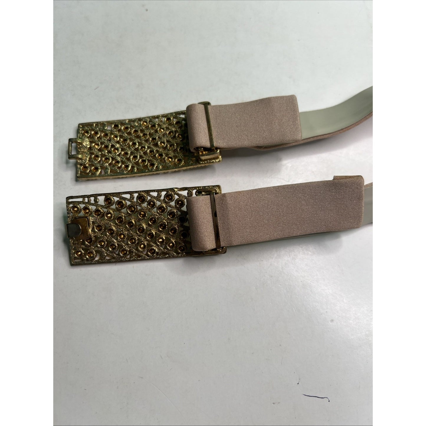 Frances Hirsch France Gold Brocade & Rhinestone Clutch Purse With Matching Belt